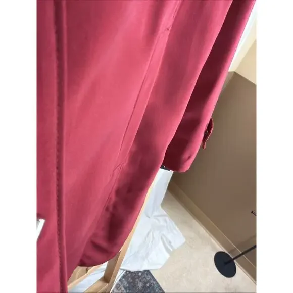 Vintage Y2K NWT Jones New York Red Long Trench Jacket #1333 Size LARGE - Picture 4 of 8